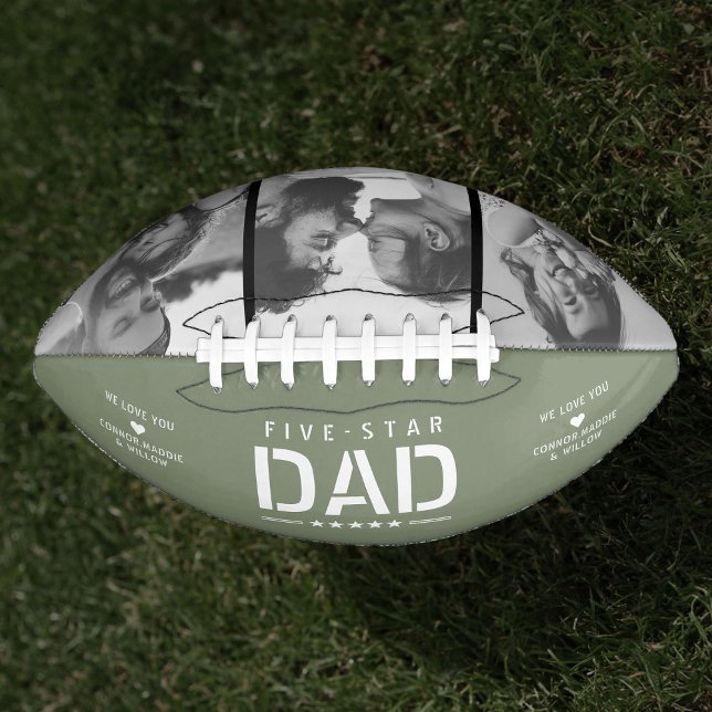 5 STAR DAD Modern Cool 3 Photo Father's Day American Football (Creator Uploaded)
