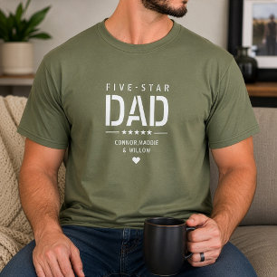 5 STAR DAD Modern Cool Custom Text Father's Day T- T-Shirt
