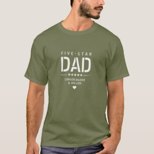 5 STAR DAD Modern Cool Custom Text Father's Day T- T-Shirt