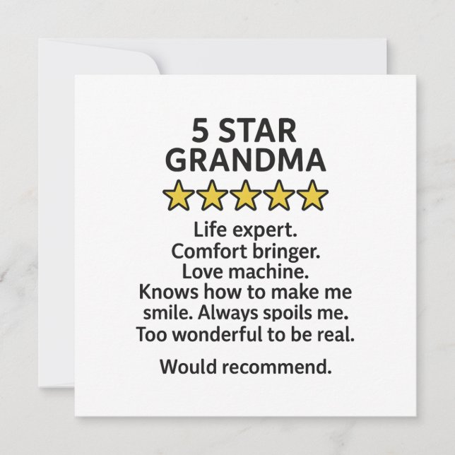 5 Star Grandma Card (Front)
