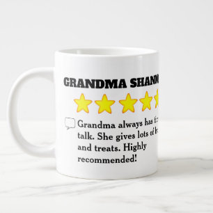 5 Star Grandma Review  with Photo Large Coffee Mug
