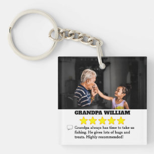 5 Star Grandpa Review with Photo Key Ring