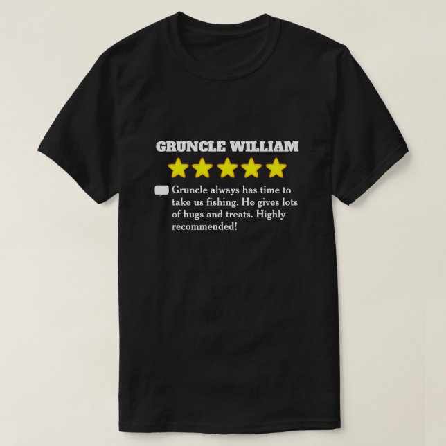 5 Star Gruncle Review T-Shirt (Design Front)