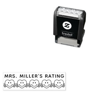 5 Star Hearts Rating Review Book Teacher  Self-ink Self-inking Stamp