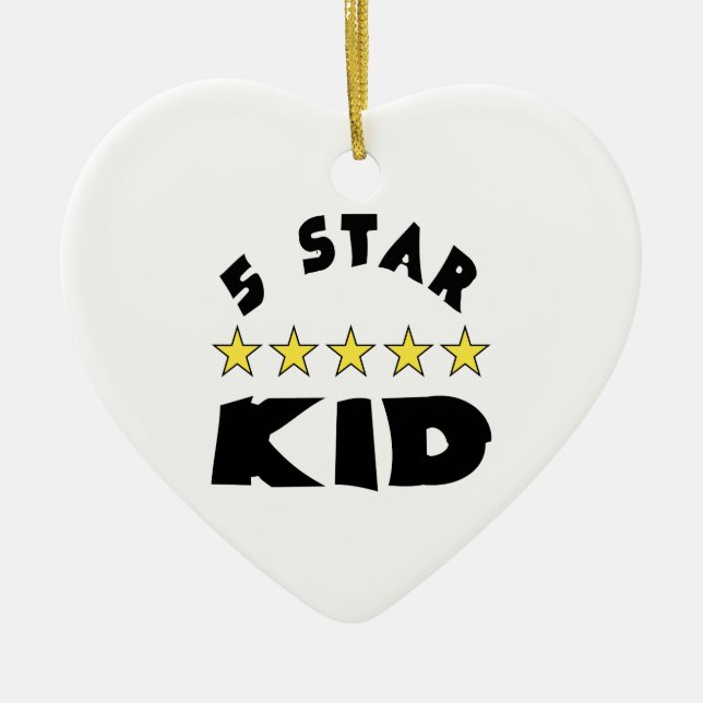 5 Star Kid Ceramic Tree Decoration (Front)
