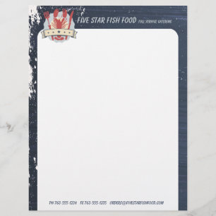 5 star lobster fork knife chalkboard chef catering letterhead design