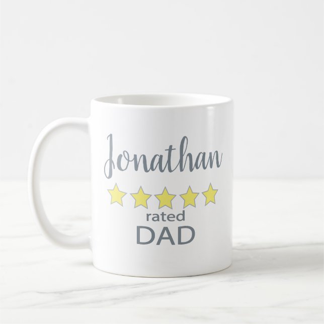 5 Star Rated Dad Coffee Mug (Left)