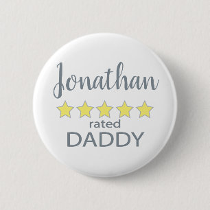 5 Star Rated Daddy 6 Cm Round Badge