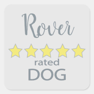 5 Star rated Dog Square Sticker