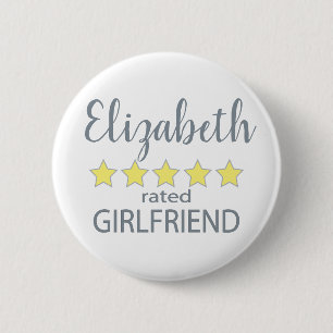 5 Star Rated Girlfriend 6 Cm Round Badge