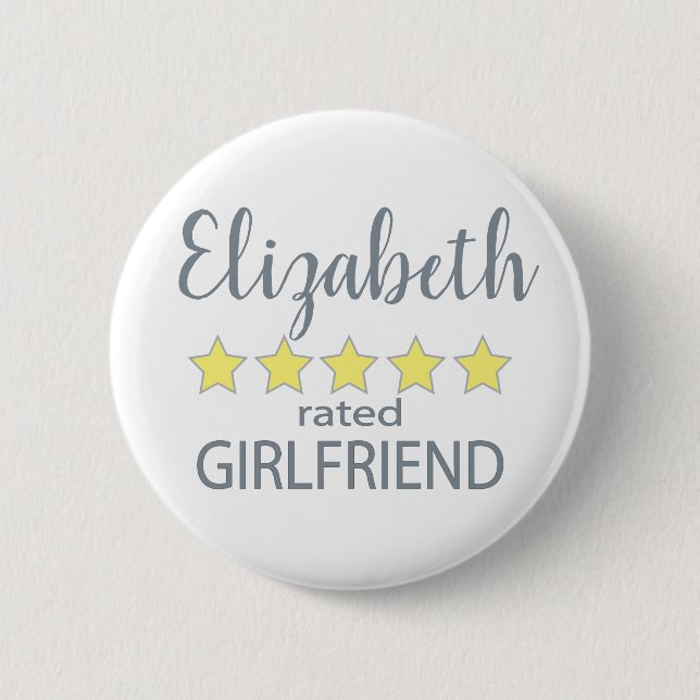 5 Star Rated Girlfriend 6 Cm Round Badge (Front)