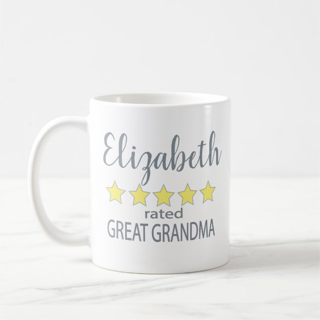 5 Star Rated Great Grandma Coffee Mug (Left)