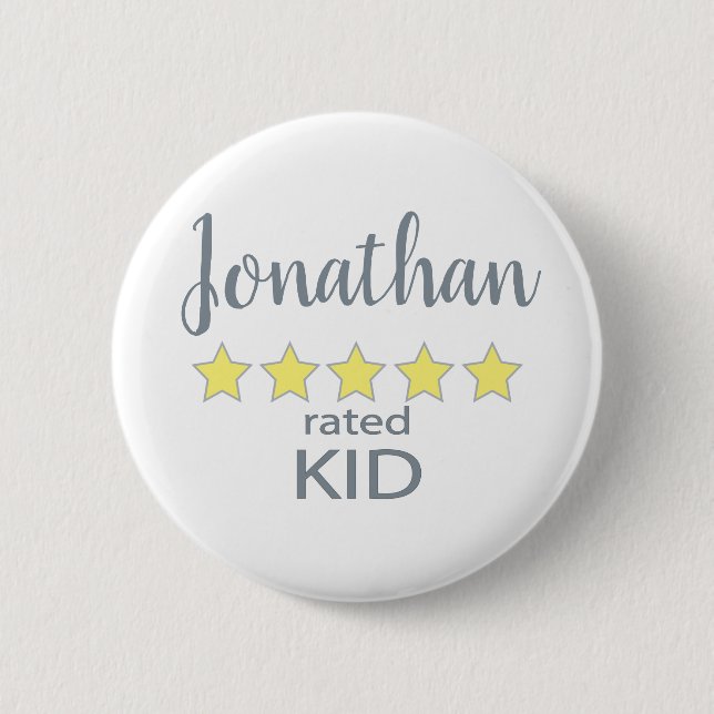 5 Star Rated Kid 6 Cm Round Badge (Front)