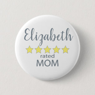 5 Star Rated Mum 6 Cm Round Badge