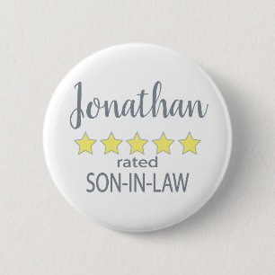 5 Star Rated Son-In-Law 6 Cm Round Badge