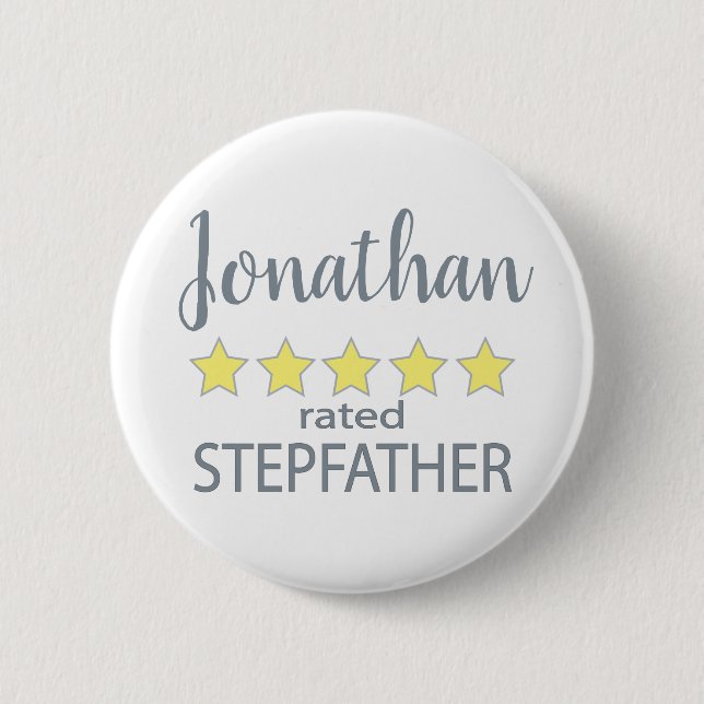 5 Star Rated Stepfather 6 Cm Round Badge (Front)