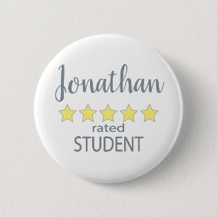 5 Star Rated Student 6 Cm Round Badge