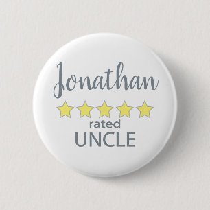 5 Star Rated Uncle 6 Cm Round Badge