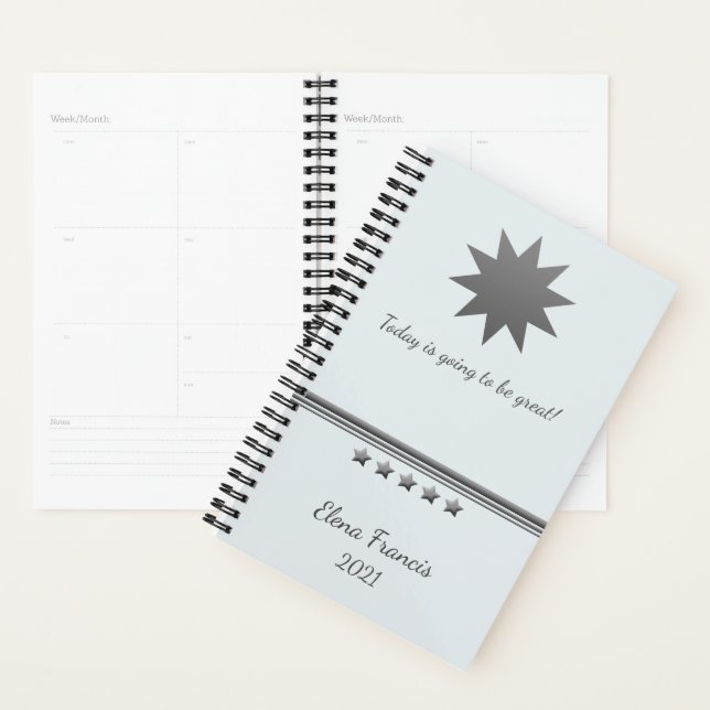 5 Star Silver Text Professional Planner (Display)