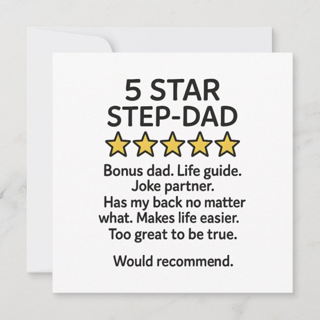 5 Star Step-Dad  Card (Front)