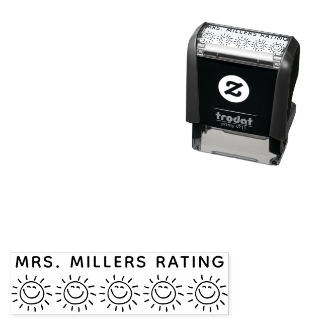 5 Star Sun Smiles Rating Review Book Teacher Self-inking Stamp (In Situ)