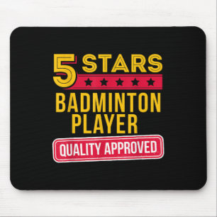 5 Stars Badminton Player - Funny Racquet Sport Gif Mouse Mat