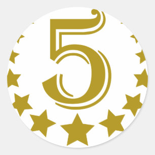5-stars-Birthday.png Classic Round Sticker