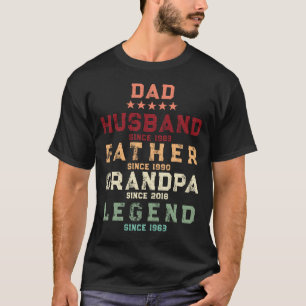 5 stars Dad Husband Father Grandpa Legend Since T-Shirt