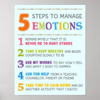 5 Steps to Manage Emotions Classroom Behaviour Pos