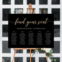 5 Tables Find Your Seat Black Seating Chart