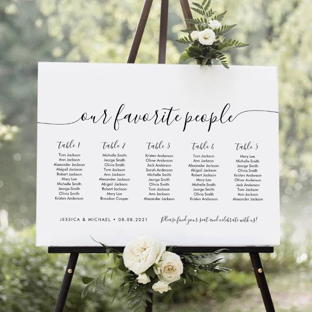 5 Tables Modern Our Favourite People Seating Chart (Creator Uploaded)