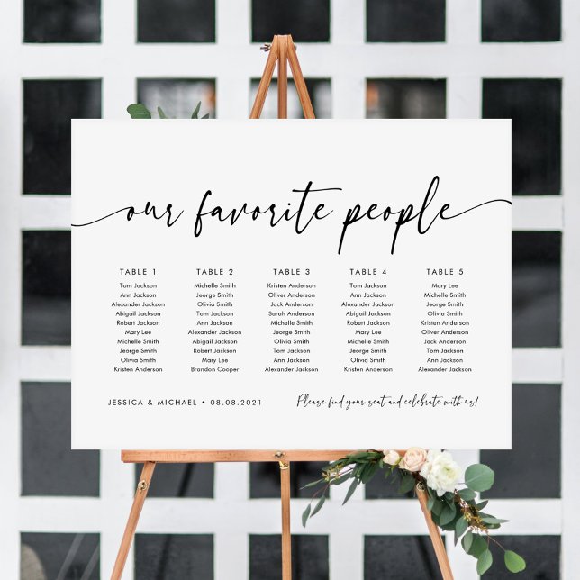 5 Tables Our Favourite People Seating Chart Plan (Creator Uploaded)