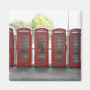 5 telephone boxes in London Magnet