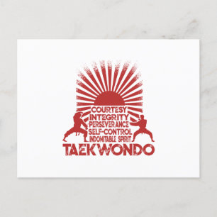 5 Tenets Of Taekwondo Announcement Postcard