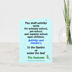 5 The Seahorse - Note size sample card