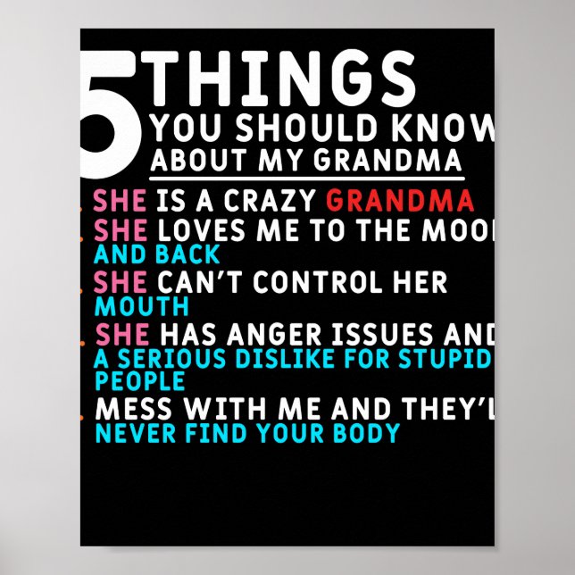 5 Things You Should Know About My Grandma Poster (Front)