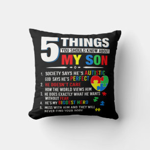 5 Things You Should Know About My Son Autism Aware Cushion