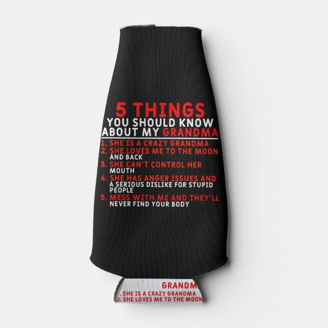 5 Things You Should Know - Grandkids Gift From Gra Bottle Cooler (Front)