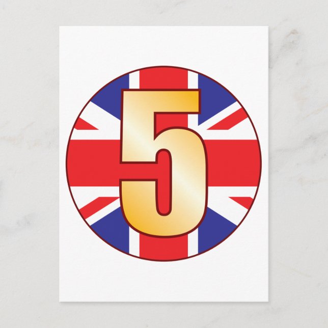 5 UK Gold Postcard (Front)