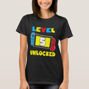 5 Unlocked 5th Birthday Shirt Video Game 5 Year Ol
