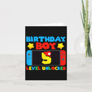 5 Unlocked Video Game 5th Birthday Boy Gamer  Card
