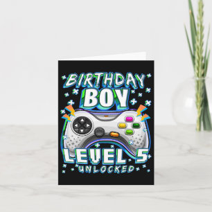5 Unlocked Video Game 5th Birthday Gamer Boys Card