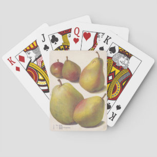 5 vintage pears illustrated playing cards