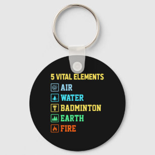 5 Vital Elements Air Water Badminton Earth Fire Sh Key Ring