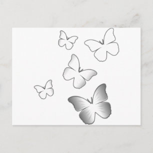 5 White Butterflies Postcard