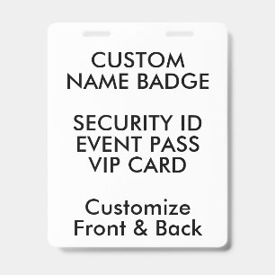 5" x 4" Custom Name Badge, ID Card Blank Template Badge
