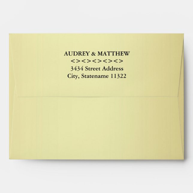 5 x 7 Antique Gold Envelope with Return Address (Back (Top Flap))