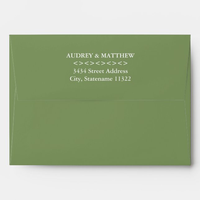 5 x 7 Antique Mint Green Envelope Return Address (Back (Top Flap))