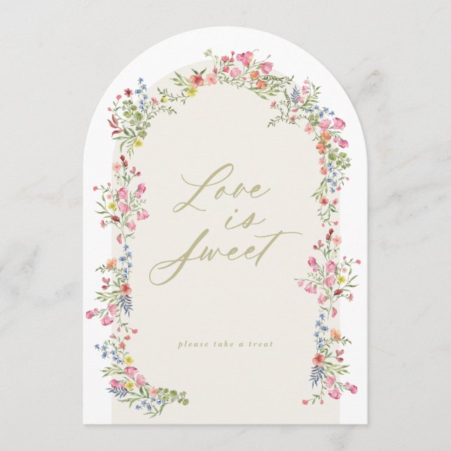 5 x 7 arch floral spring garden bridal shower sign invitation (Front)