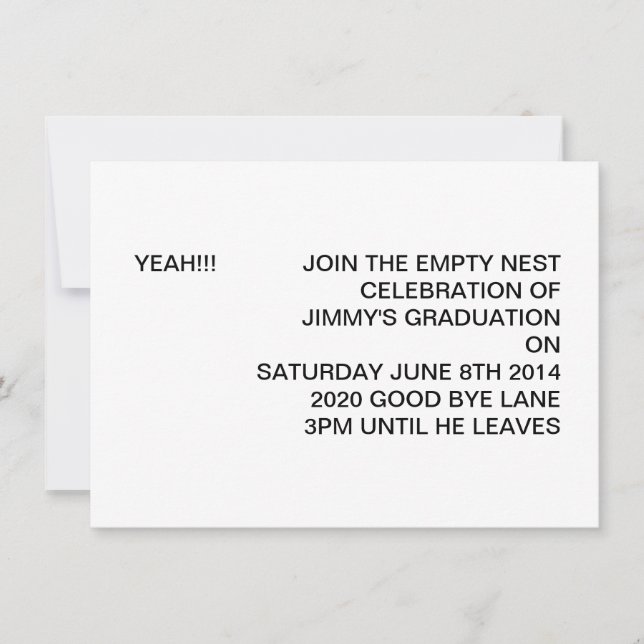 5" x 7" Basic White Invitation (Front)